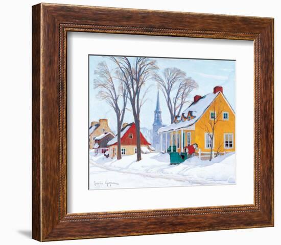 Winter Morning in Baie-St-Paul-Clarence Alphonse Gagnon-Framed Premium Giclee Print