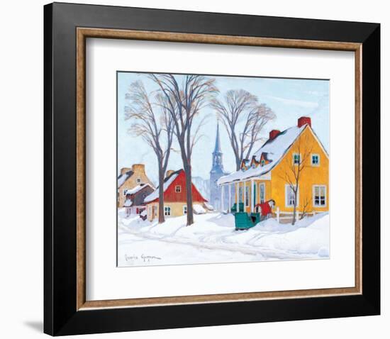 Winter Morning in Baie-St-Paul-Clarence Alphonse Gagnon-Framed Premium Giclee Print