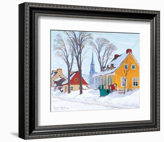Winter Morning in Baie-St-Paul-Clarence Alphonse Gagnon-Framed Premium Giclee Print