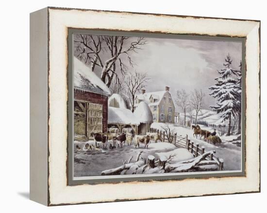 Winter Morning-Currier & Ives-Framed Premier Image Canvas