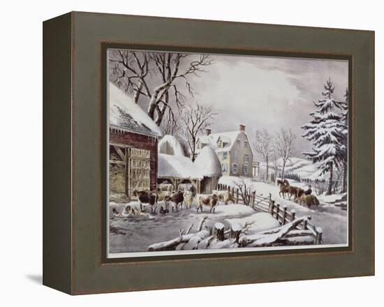 Winter Morning-Currier & Ives-Framed Premier Image Canvas