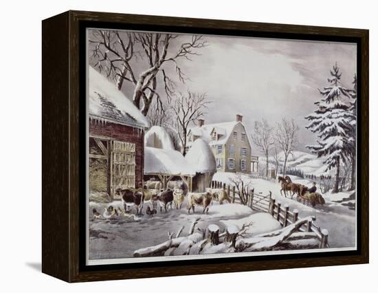 Winter Morning-Currier & Ives-Framed Premier Image Canvas