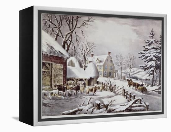 Winter Morning-Currier & Ives-Framed Premier Image Canvas