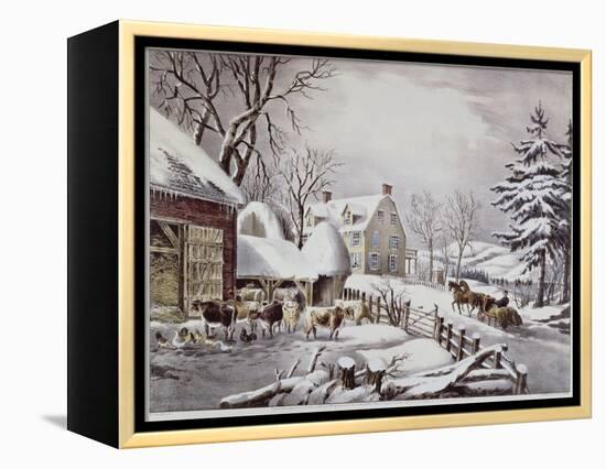 Winter Morning-Currier & Ives-Framed Premier Image Canvas