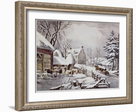 Winter Morning-Currier & Ives-Framed Giclee Print