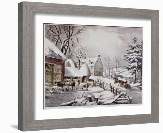 Winter Morning-Currier & Ives-Framed Giclee Print