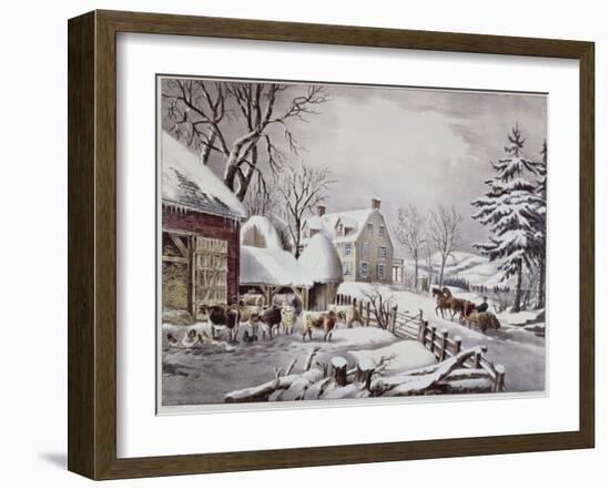 Winter Morning-Currier & Ives-Framed Giclee Print