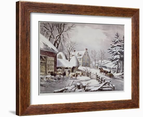 Winter Morning-Currier & Ives-Framed Giclee Print