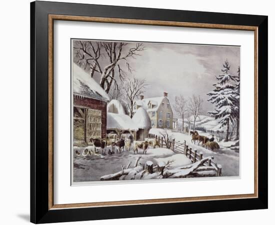 Winter Morning-Currier & Ives-Framed Giclee Print