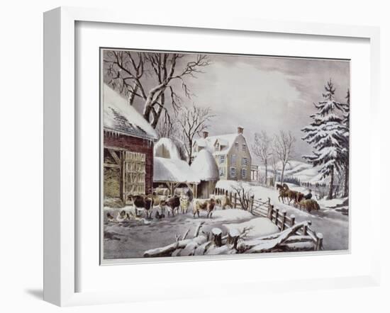 Winter Morning-Currier & Ives-Framed Giclee Print