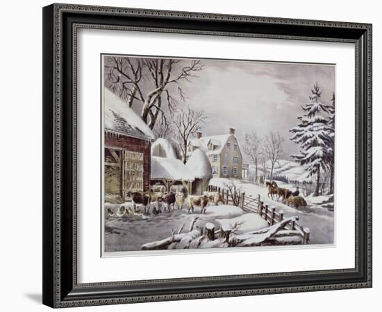 Winter Morning-Currier & Ives-Framed Giclee Print