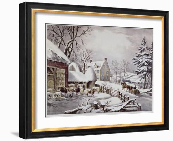 Winter Morning-Currier & Ives-Framed Giclee Print