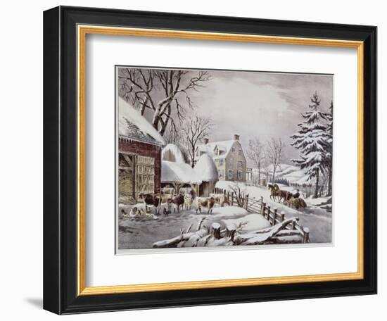 Winter Morning-Currier & Ives-Framed Giclee Print