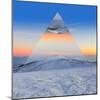 Winter Mountain Landscape at Sunset. Geometric Reflections Effect-Volodymyr Burdiak-Mounted Photographic Print