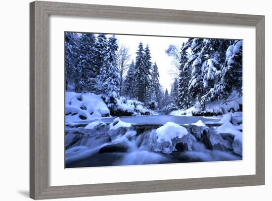 Winter Mountain River- Beskid Mountains, Poland-Gorilla-Framed Photographic Print