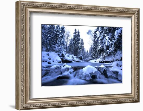 Winter Mountain River- Beskid Mountains, Poland-Gorilla-Framed Photographic Print