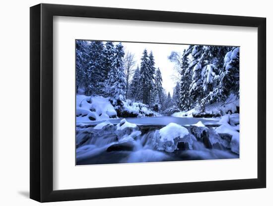 Winter Mountain River- Beskid Mountains, Poland-Gorilla-Framed Photographic Print