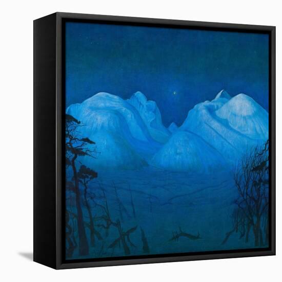 Winter Night in the Mountains-Harald Sohlberg-Framed Premier Image Canvas