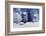 Winter Night Landscape Scene of Snow Covered Bench among Snowy Trees and Shining Lights during Snow-Marina Zezelina-Framed Photographic Print