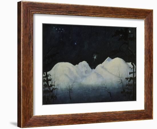 Winter nights in the mountains-Gerhard Peter Frantz Vilhelm Munthe-Framed Giclee Print