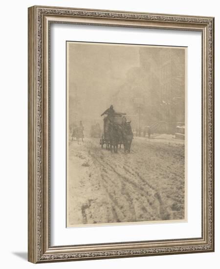 Winter on Fifth Avenue, 1893 (Photogravure)-Alfred Stieglitz-Framed Giclee Print