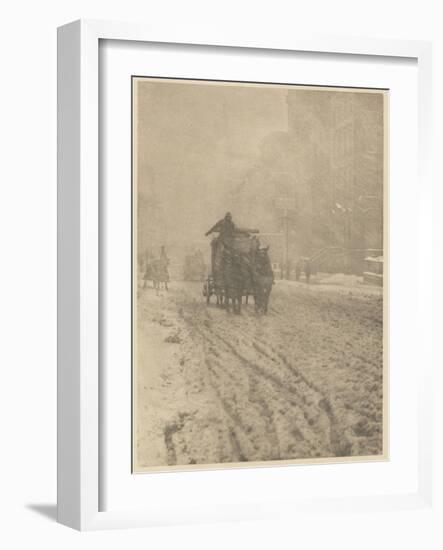 Winter on Fifth Avenue, 1893 (Photogravure)-Alfred Stieglitz-Framed Giclee Print