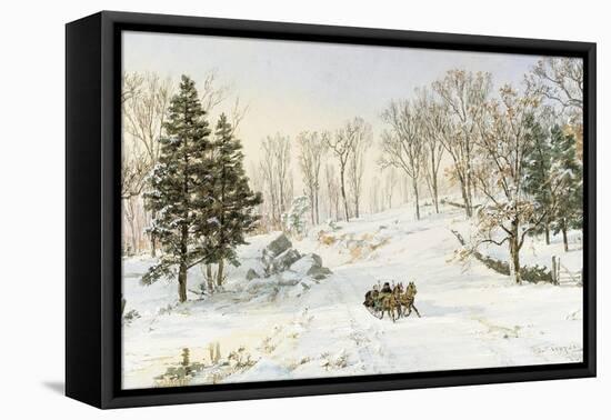 Winter on Ravensdale Road, Hastings-On-Hudson, New York, 1890 (Watercolor and Gouache on Paper)-Jasper Francis Cropsey-Framed Premier Image Canvas