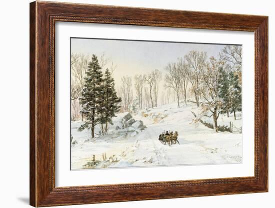 Winter on Ravensdale Road, Hastings-On-Hudson, New York, 1890 (Watercolor and Gouache on Paper)-Jasper Francis Cropsey-Framed Giclee Print