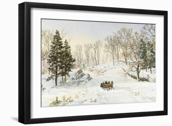 Winter on Ravensdale Road, Hastings-On-Hudson, New York, 1890 (Watercolor and Gouache on Paper)-Jasper Francis Cropsey-Framed Giclee Print