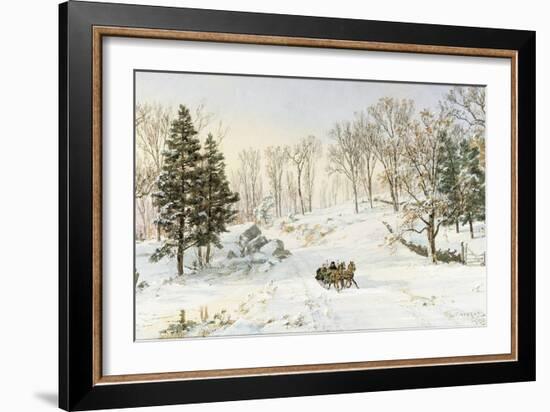 Winter on Ravensdale Road, Hastings-On-Hudson, New York, 1890 (Watercolor and Gouache on Paper)-Jasper Francis Cropsey-Framed Giclee Print