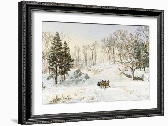Winter on Ravensdale Road, Hastings-On-Hudson, New York, 1890 (Watercolor and Gouache on Paper)-Jasper Francis Cropsey-Framed Giclee Print