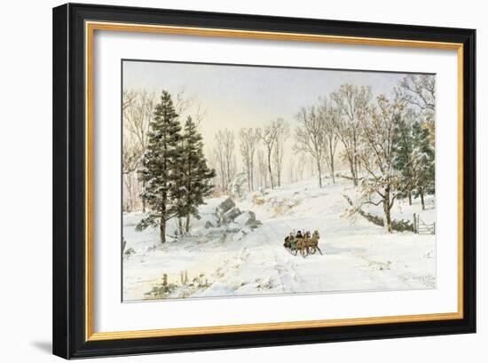 Winter on Ravensdale Road, Hastings-On-Hudson, New York, 1890 (Watercolor and Gouache on Paper)-Jasper Francis Cropsey-Framed Giclee Print