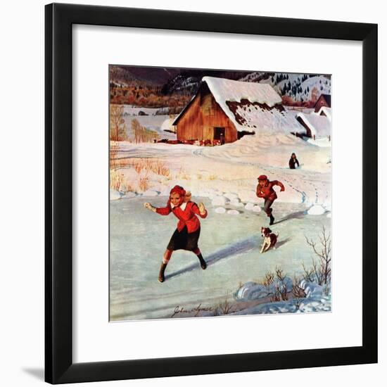 "Winter on the Farm", December 30, 1950-John Clymer-Framed Giclee Print