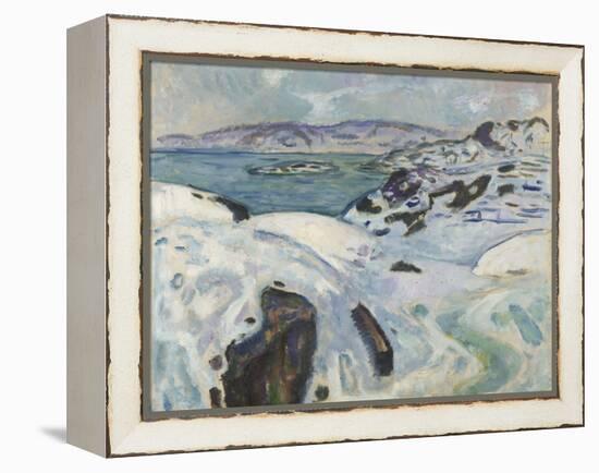 Winter on the Fjord, 1915 (Oil on Canvas)-Edvard Munch-Framed Premier Image Canvas