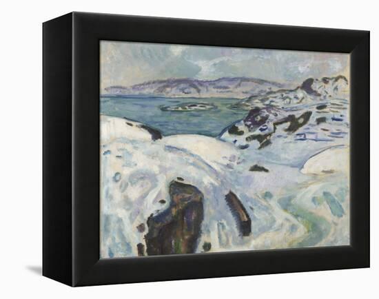 Winter on the Fjord, 1915 (Oil on Canvas)-Edvard Munch-Framed Premier Image Canvas
