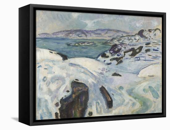 Winter on the Fjord, 1915 (Oil on Canvas)-Edvard Munch-Framed Premier Image Canvas