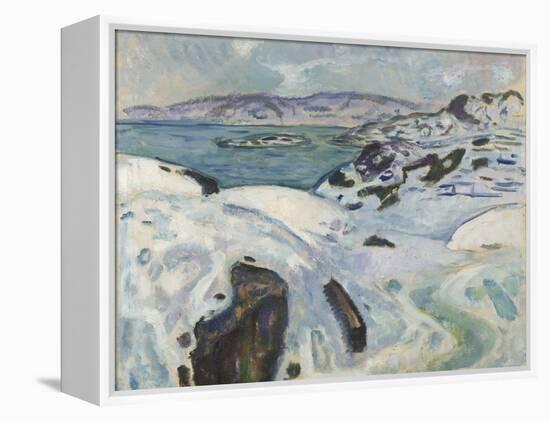 Winter on the Fjord, 1915 (Oil on Canvas)-Edvard Munch-Framed Premier Image Canvas