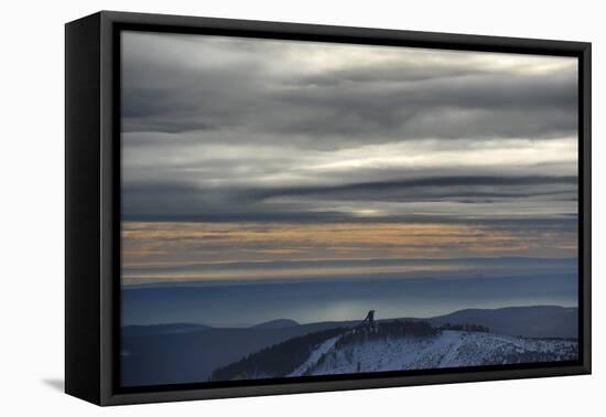 Winter on the Highest Harz Mountain, the Brocken-Frank May-Framed Stretched Canvas