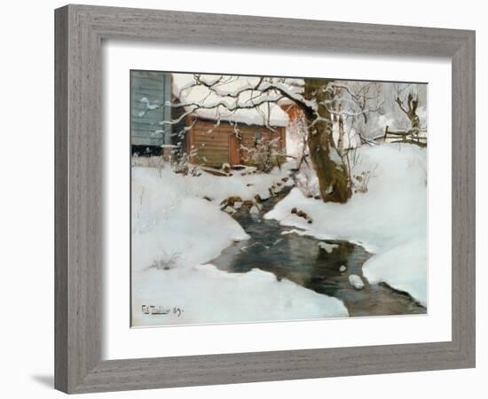 Winter on the Isle of Stord, 1889-Fritz Thaulow-Framed Giclee Print