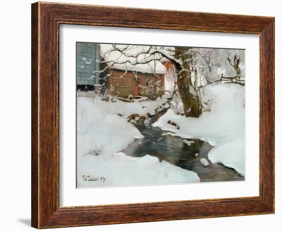 Winter on the Isle of Stord, 1889-Fritz Thaulow-Framed Giclee Print