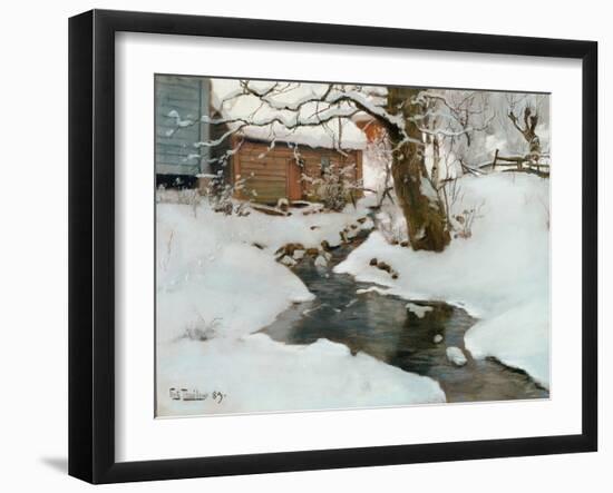 Winter on the Isle of Stord, 1889-Fritz Thaulow-Framed Giclee Print