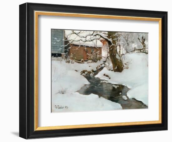 Winter on the Isle of Stord, 1889-Fritz Thaulow-Framed Giclee Print