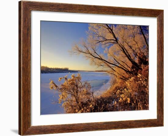 Winter on the Yellowstone River Near Cartwright, North Dakota, USA-Chuck Haney-Framed Photographic Print