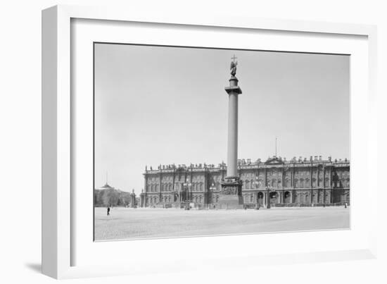 Winter Palace and Alexander Column in Leningrad-null-Framed Giclee Print