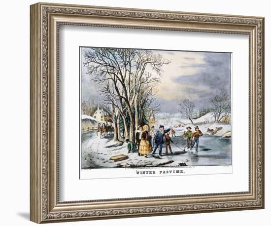 Winter Pastime, 1856-Currier & Ives-Framed Giclee Print