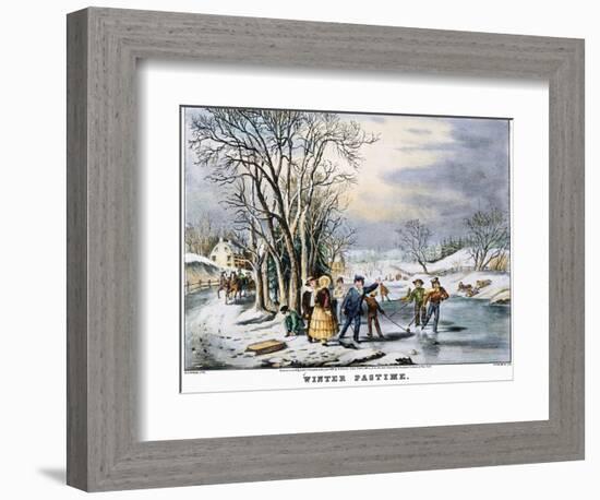 Winter Pastime, 1856-Currier & Ives-Framed Giclee Print