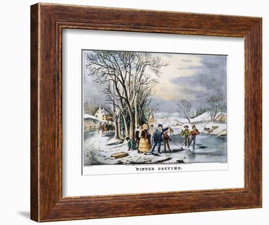 Winter Pastime, 1856-Currier & Ives-Framed Giclee Print