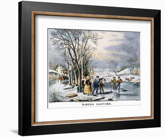 Winter Pastime, 1856-Currier & Ives-Framed Giclee Print