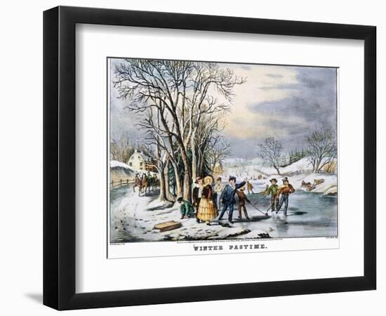 Winter Pastime, 1856-Currier & Ives-Framed Giclee Print