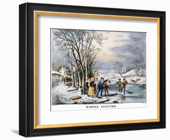 Winter Pastime, 1856-Currier & Ives-Framed Giclee Print